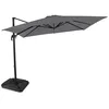 Image de VONROC Parasol Déporté Carré 300x300 cm Gris   Rotation 360° Inclinable   Toile UPF 50+   Structure Aluminium   Avec 4 Dalles et Housse   Parasol Cantilever Jardin Terrasse