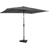 Image de VONROC Parasol déporté Rapallo 200x300 cm   Set complet avec pied 20 kg + housse   Toile inclinable UPF 50+   Manivelle   Gris   Protection UV terrasse jardin
