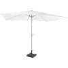 Image de VONROC Rapallo Parasol rectangulaire 200 x 300 cm   Parasol rectangulaire pour terrasse, jardin, balcon, restauration   Pliable, manivelle, résistant aux intempéries, blanc