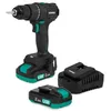 Image de VONROC PRO Perceuse sans fil 20 V   40 Nm   Moteur sans balais   17 réglages de couple + mode perceuse   Avec 2 batteries 2,0 Ah, chargeur et 46 accessoires dans un coffret haut de gamme