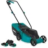 Image de VONROC Tondeuse à gazon sans fil VONROC 20V   Largeur de coupe 32 cm   Moteur sans balais   Trois hauteurs de coupe réglables : 30/50/70 mm   Bac de ramassage 30L. 2 batteries 2.0Ah et chargeur inclus
