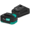 Image de VONROC VPower 20V Kit de Démarrage   Batterie Lithium-ION 4.0Ah + Chargeur Double Rapide | Compatible Multi-Outils | Idéal pour Bricolage Intensif et Projets Longue Durée