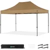 Image de VONROC Tente de fête 3 x 4,5 m - Tonnelle Pliante Easy Up, imperméable 3000 PA, Protection UV 50+, Structure en Acier, Hauteur réglable, avec Sac de Transport - Beige