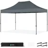Image de VONROC Tente de fête 3 x 4,5 m - Tonnelle Pliante Easy Up, imperméable 3000 PA, Protection UV 50+, Structure en Acier, Hauteur réglable, avec Sac de Transport - Gris