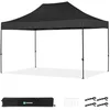 Image de VONROC Tente de fête 3 x 4,5 m - Tonnelle Pliante Easy Up, imperméable 3000 PA, Protection UV 50+, Structure en Acier, Hauteur réglable, avec Sac de Transport - Noir