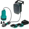Image de Pompe submersible sans fil 20V, 90W, 3.800 l/h, 0,6 bar, 2batterie&chargeur