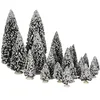 Image de LuVille Lot de 21 arbres Evergreen en miniature pour le village de Noël - Vert