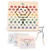 Image de Thread and Code   Jeu créatif en Bois avec 1 Base, 2 Cordes et 20 Cartes de Motifs   GA519