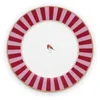 Image de Love Birds - Assiette bande rouge/rose
