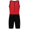 Image de Rogelli Florida Combinaison de Triathlon Sans Manches, pour Femmes et Hommes, Rouge/Noir, Taille XS
