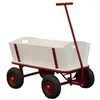 Image de Sunny Billy Chariot De Jardin, Bois - Rouge - 94X61X97Cm/100 Kilos Max | 4 Roues