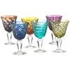 Image de Lot de 6 verres à vin de couleur Cuttings   Verre, différents motifs pols du pot Designer Manche verre rouge magnifique ou de verre à vin blanc