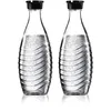 Image de Sodastream Lot de 2 Carafes en Verre 0,7L pour Machines Penguin et Crystal | Compatible lave-vaisselle, réutilisable, compatible avec les machines à eau pétillante Sodastream Crystal et Penguin