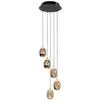 Image de HighLight Suspension Golden Egg, amber/gold Ø 30 cm 5 lampes verre/métal