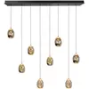 Image de HighLight Suspension Golden Egg, ambre/or, longueur 115 cm, 8 lampes. verre