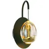 Image de HighLight Applique murale Golden Egg, noir/ambre, hauteur 28 cm, métal/verre