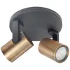 Image de HighLight Spot pour plafond Halo, noir/laiton bruni Ø 17 cm à 2 lampes.