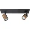 Image de HighLight Spot pour plafond Halo, noir/laiton bruni Longueur 40 cm à 2 lampes.