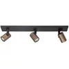 Image de HighLight Spot pour plafond Halo, noir/laiton bruni Longueur 65 cm à 3 lampes.