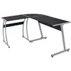 Image de vidaXL Bureau d'angle en forme de L Noir