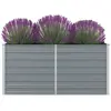 Image de vidaXL Jardinière 160 x 80 x 77 cm Gris Acier galvanisé