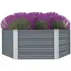 Image de vidaXL Jardinière 129 x 129 x 46 cm cm Acier galvanisé Gris