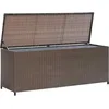 Image de vidaXL Boîte de rangement de jardin marron 120x50x60 cm résine tressée