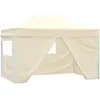Image de vidaXL Tente pliable avec 4 parois latéraux 3 x 4,5 m Blanc crème