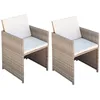 Image de vidaXL 2X Chaise de Salle à Manger d'Extérieur Gris/Beige Poly Rotin Cuisine