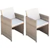 Image de vidaXL Chaises de jardin lot de 2 avec coussins Résine tressée Beige