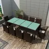 Image de vidaXL Ensemble à manger d'extérieur et coussins 11 pcs résine tressée