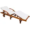 Image de vidaXL Chaise longue avec coussin Bois d'acacia solide