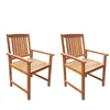 Image de vidaXL Chaises de Jardin Lot de 2 Bois d'acacia Massif Marron