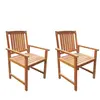 Image de vidaXL Chaises de jardin lot de 2 Bois d'acacia massif Marron