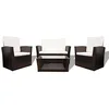 Image de vidaXL Salon de Jardin 4 pcs avec Coussins Mobilier de Jardin Meubles de Terrasse Meubles de Patio Mobilier d'Extérieur Résine Tressée