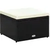 Image de vidaXL Tabouret / repose-pied Résine tressée 53 x 53 x 30 cm Noir