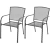 Image de vidaXL Chaises empilables de jardin lot de 2 Acier Gris