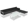 Image de vidaXL Canapés de Jardin 13 pcs Textilène Aluminium Noir Blanc Salon de Jardin