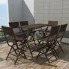 Image de vidaXL Ensemble à manger d'extérieur pliable 7pcs Acier Résine tressée