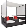 Image de vidaXL Lit de Jardin avec Auvent Transat de Patio Bain de Soleil de Jardin Chaise Longue d'Extérieur Terrasse Plage Résine Tressée