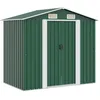 Image de vidaXL Abri de Stockage Métal Vert 204x132x186 cm Cabane Rangement Jardin