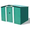 Image de vidaXL Abri de Stockage pour Jardin Métal Vert 257 x 205 x 178 cm