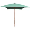 Image de vidaXL Parasol avec Poteau en Bois Parasol de Terrasse Pare-Soleil Parasol de Jardin Parasol de Patio Parasol d'Extérieur Résistant aux UV 200x300 cm Vert