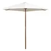 Image de vidaXL Parasol avec poteau en bois 270 x 270 cm Blanc crème