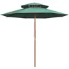 Image de vidaXL Parasol à deux étages avec poteau en bois 270 x 270 cm vert