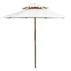 Image de vidaXL Parasol à Deux Étages avec Poteau en Bois, Pare-soleil de Patio, Abri de Soleil, Parasol de Patio Terrasse Extérieur, Blanc Crème