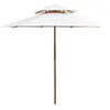 Image de vidaXL Parasol à deux étages avec poteau en bois blanc crème