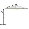 Image de vidaXL Parasol avec éclairage LED 300cm Poteau en métal Sable