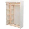 Image de vidaXL Garde-Robe en Tissu et Bois de Pin Armoire Étagère Vêtement Penderie