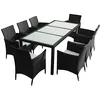 Image de vidaXL Mobilier à Dîner de Jardin 9 pcs et Coussins Salon de Jardin Mobilier de Patio Table et Chaises de Terrasse Extérieur Résine Tressée Noir